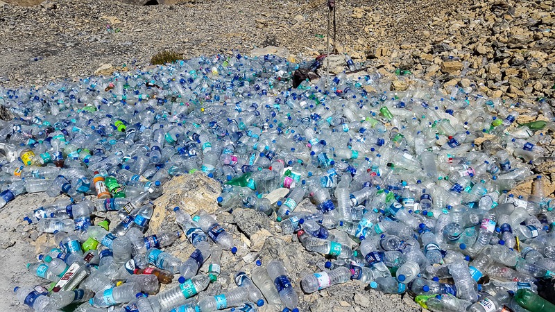 Plastic bottles on the Leh-Manali highway