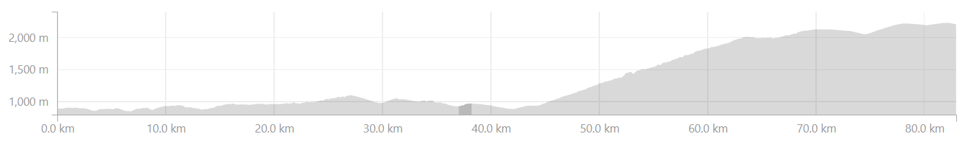 Elevation profile from Sultan Bathery to Ooty while cycling in the Nilgiris