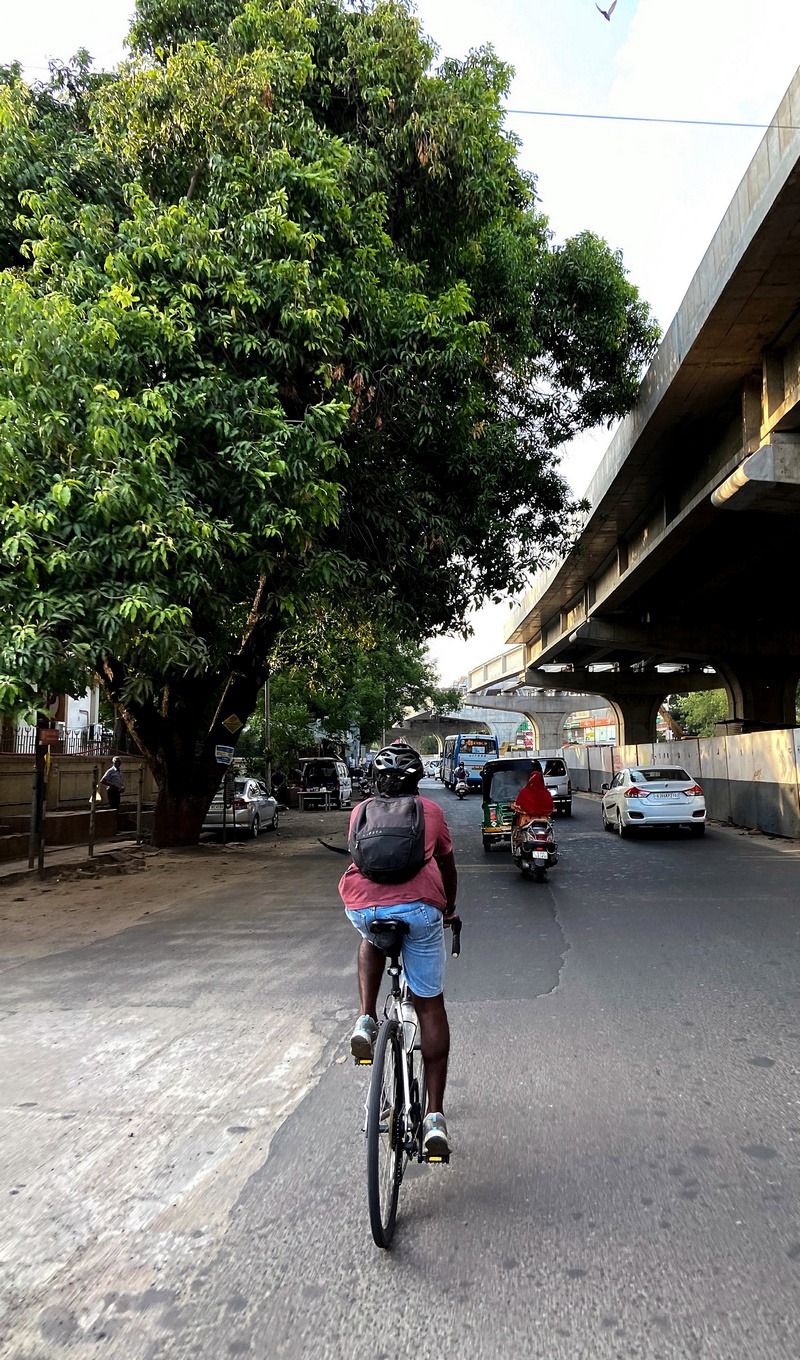 Rahul Rajagopal commuting by cycle