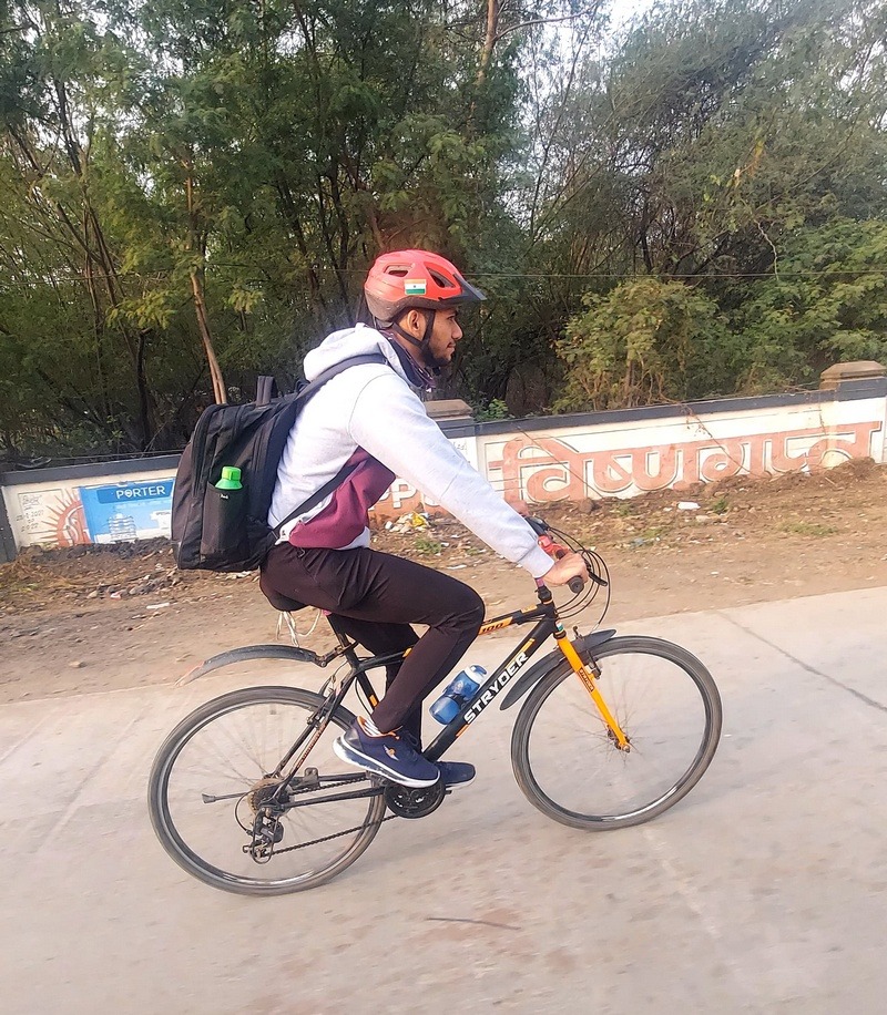 Ankit Goyal Cycling in Indore